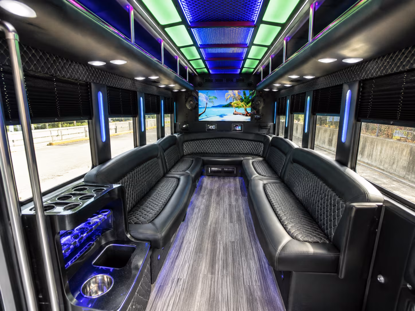 bethlehem 18 passenger party bus inside